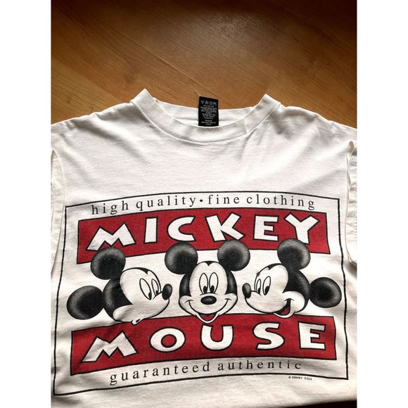 DISNEY MICKEY MOUSE VINTAGE WHITE RED T SHIRT SIZE L-XL HYPE STREETWEAR 90S Y2K - Picture 2 of 4